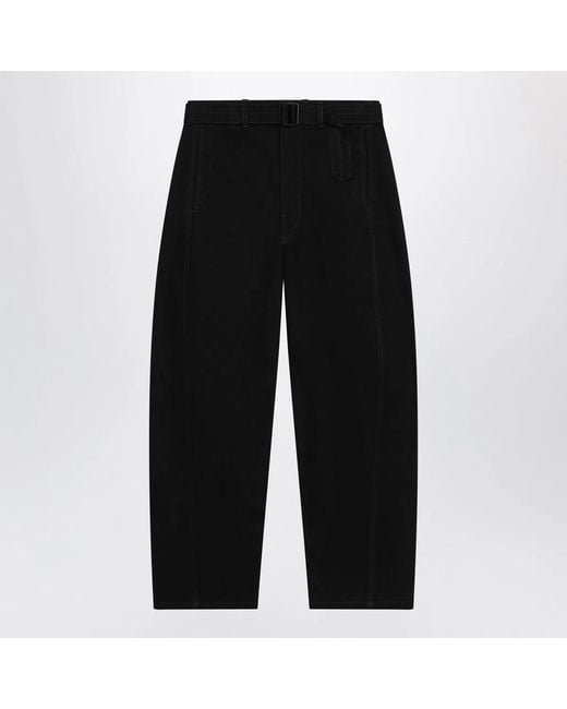 Lemaire Black Cotton Trousers With Belt