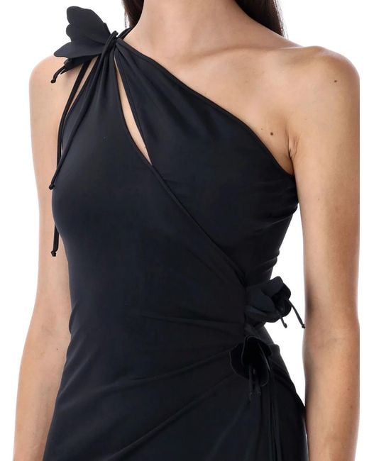 Coperni Black Asymmetric Flower Gown