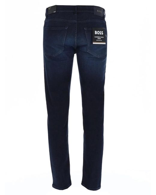 Boss Blue Denim Cow Hide Leather Polyamide Polyester Polyurethane Ethylene Vinyl Acetate Rubber Jeans for men