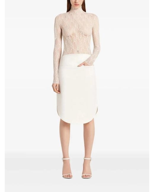 Courreges Natural Courregès High-Rise Pencil Skirt