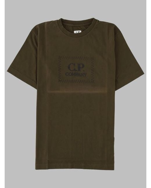 C P Company Green T.Shirts Short Sleeve