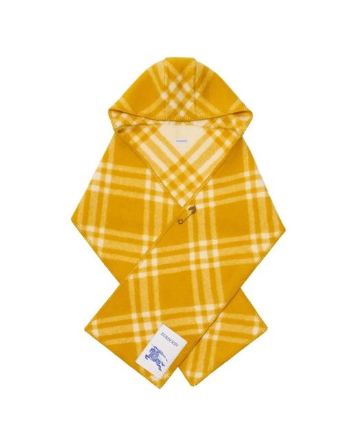 Burberry Yellow Wool Hooded Scarf for men