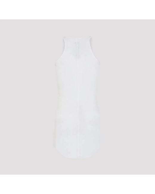 Rick Owens White Basic Rib Viscose Tank Top for men