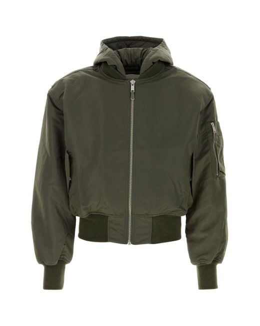 Entire studios Green Army Nylon Broad Bomber Jacket