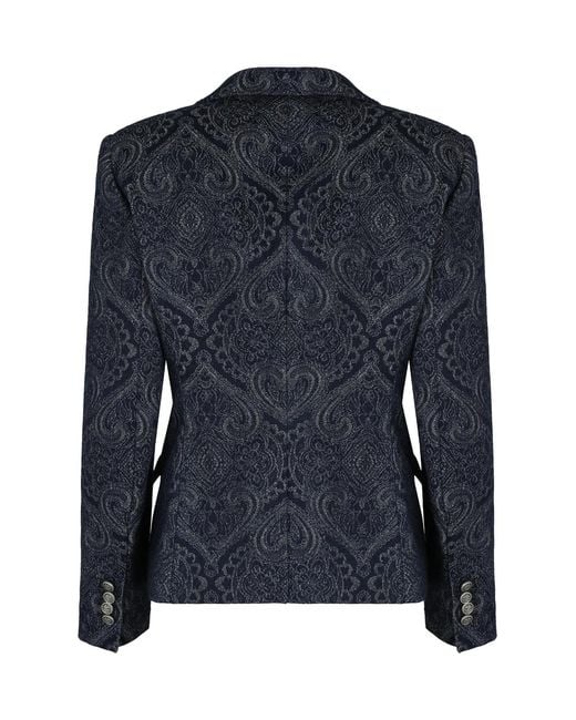 Etro Blue Denim Jacquard Jacket