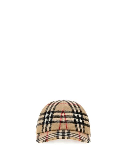 Burberry Metallic Wool Check Baseball Cap