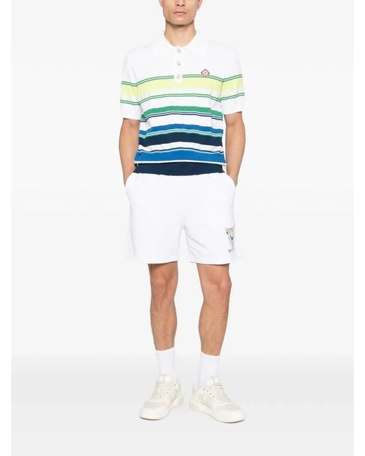 Casablanca Blue Striped Polo Shirt for men