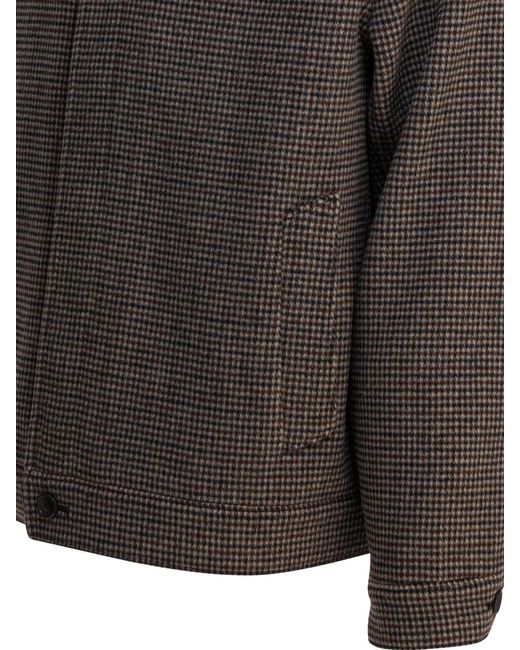 Vince Black Houndstooth Overshirt Jacket for men