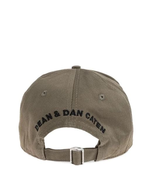 DSquared² Green Logo-Embroidered Distressed Baseball Cap for men