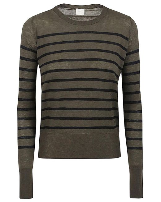 C.t. Plage Gray Wool Striped Sweater