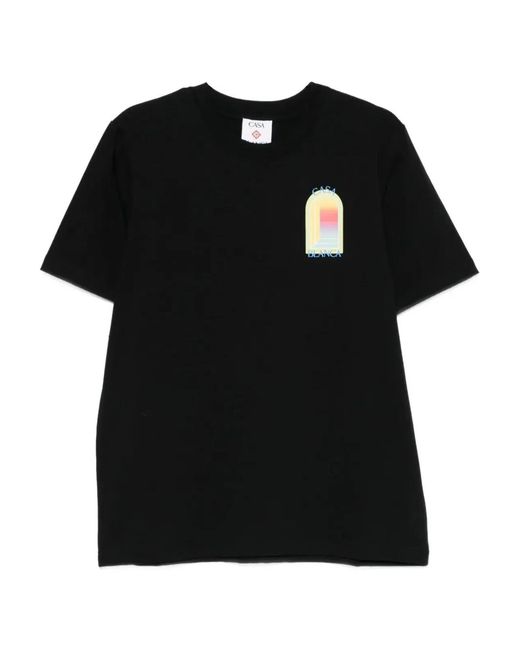 Casablanca Black L'Arche Cotton T-Shirt for men