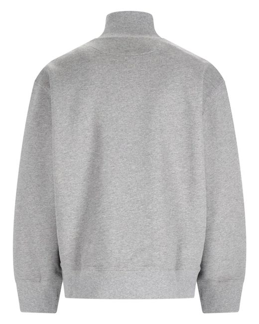 Maison Kitsuné Gray Maison Kitsuné Felpa "Fox Head" Con Zip for men