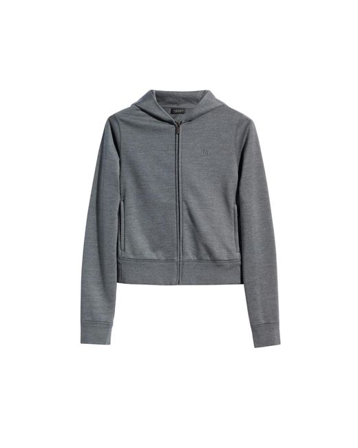 Gucci Gray Cotton Silk Jersey Sweatshirt With Zip
