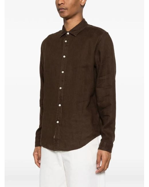 Woolrich Brown Linen Shirt for men
