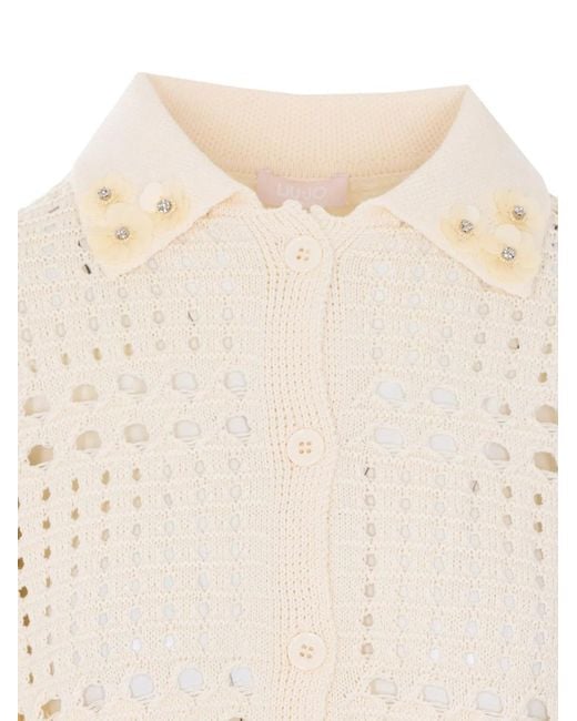 Liu Jo White Wool Viscose Blend Sweater