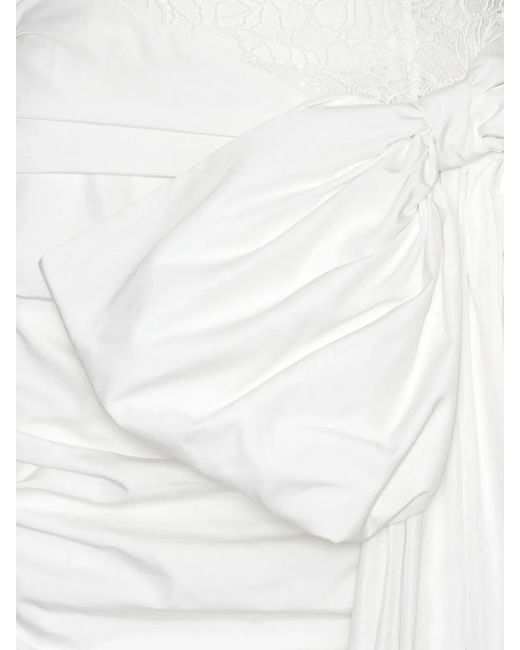ROTATE BIRGER CHRISTENSEN White Lace Mini Bow Dress