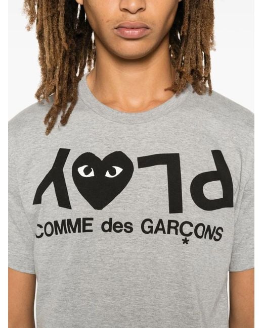 COMME DES GARÇONS PLAY Gray Cotton T-Shirt