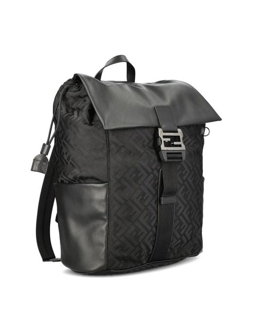 Fendi Black Buckled Flux Backpack