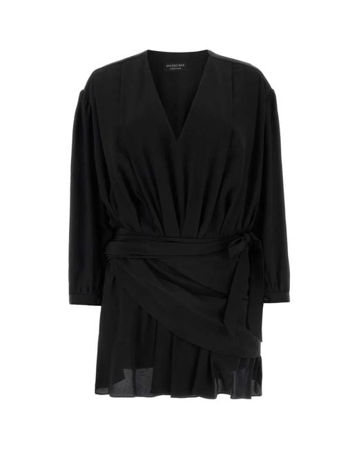 Balenciaga Black Crepe Mini Dress