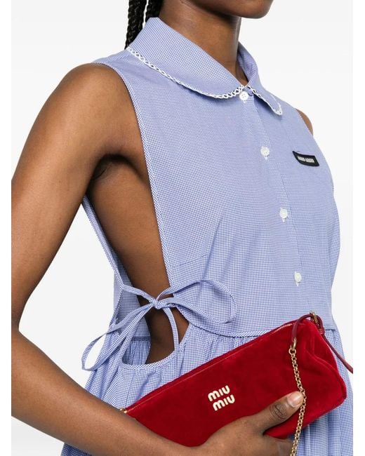 Miu Miu Blue Light Cotton Trochus Niloticus Dress