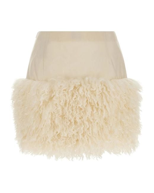 Moncler Natural Teddy Insert Skirt