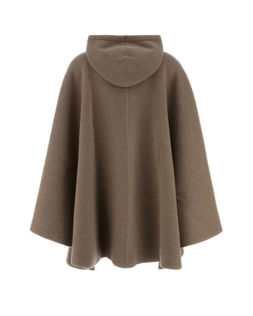 Bottega Veneta Natural Cape-Style Hooded Wool Jacket