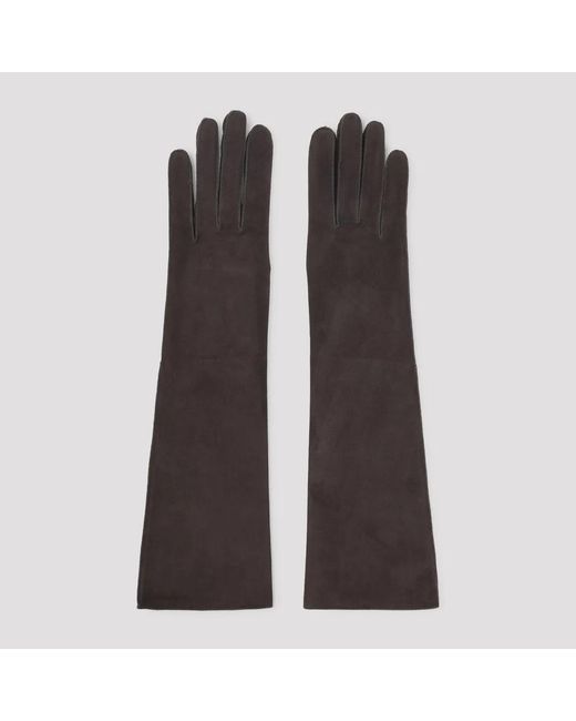 Lanvin Brown Long Slim Goatskin Gloves