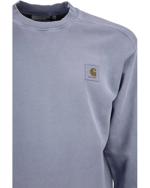 Carhartt Blue Logo Cotton Sweatshirt for men