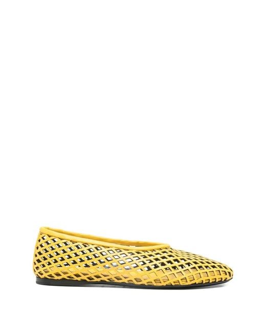 Proenza Schouler Yellow Tee Perforated Ballerina Flats