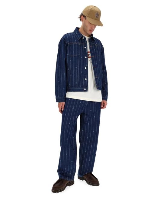 Drole de Monsieur Blue "Denim Monogramme" Jacket for men