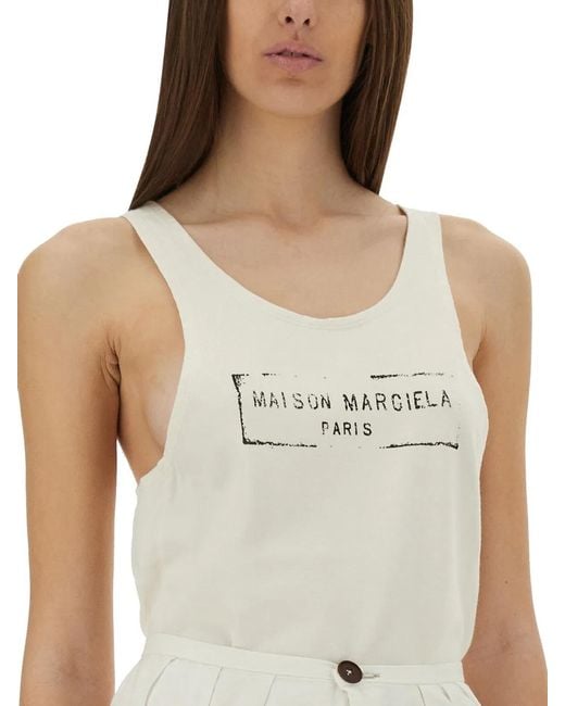 Maison Margiela White Viscose Cotton Tops