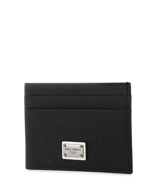 Dolce & Gabbana Black Dolce & Gabbana Leather Card Holder for men