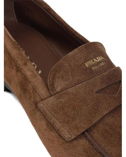 Prada Brown Goat Leather Loafers for men