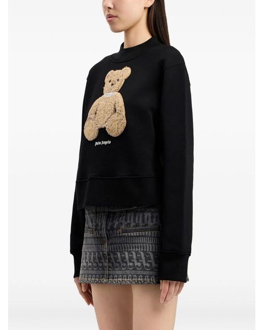 Palm Angels Black Bear Crewneck Sweatshirt