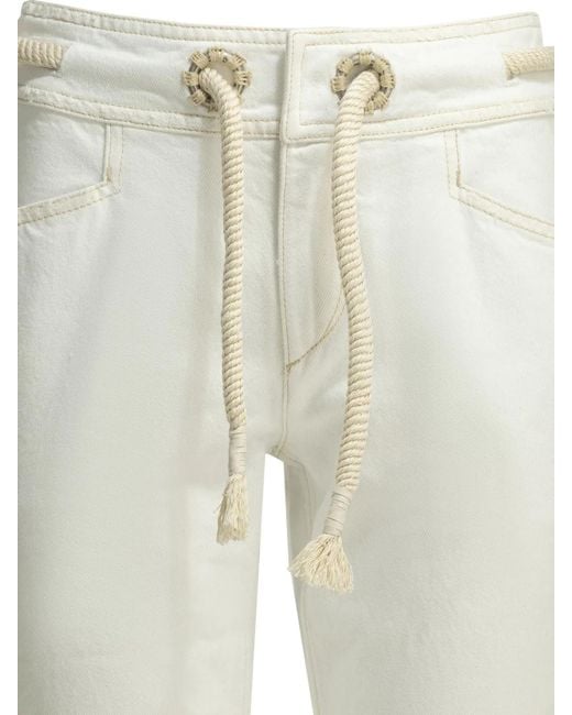 Isabel Marant White Alison Cotton Straight-Leg Jeans