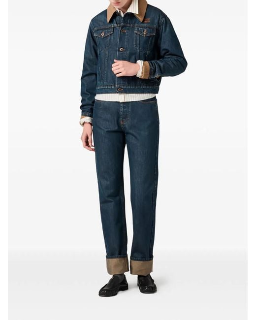 Miu Miu Blue Denim Cotton Trousers