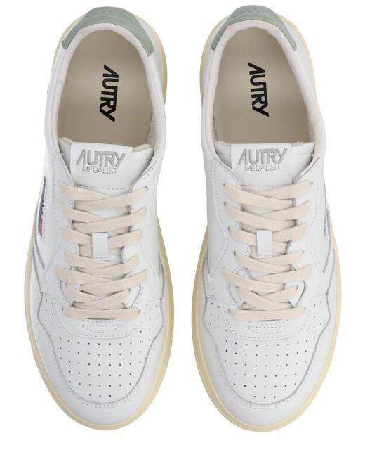 Autry White "Medalist Low" Sneaker for men