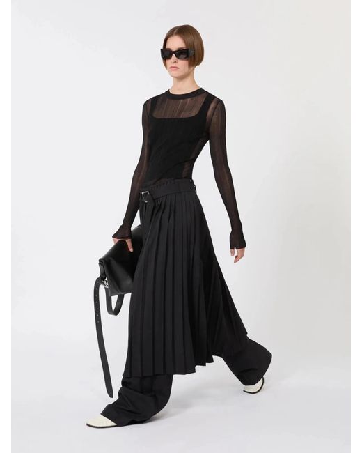 Max Mara Black Polyester Elastane Turtleneck Top
