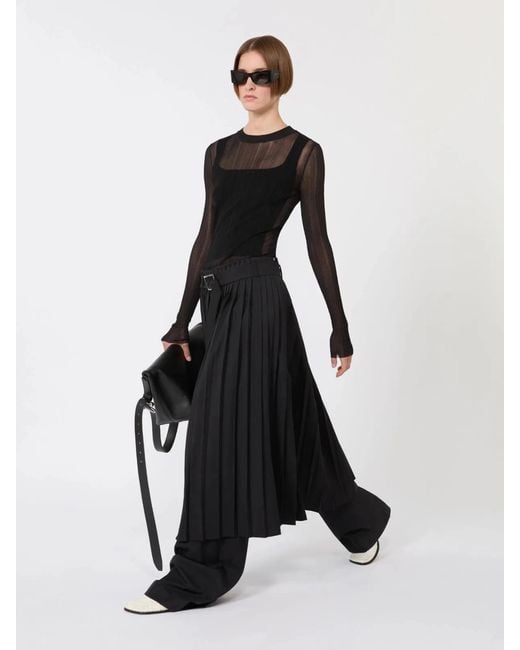 Max Mara Black Spxbuono Trompe L'Oeil Viscose Jumper