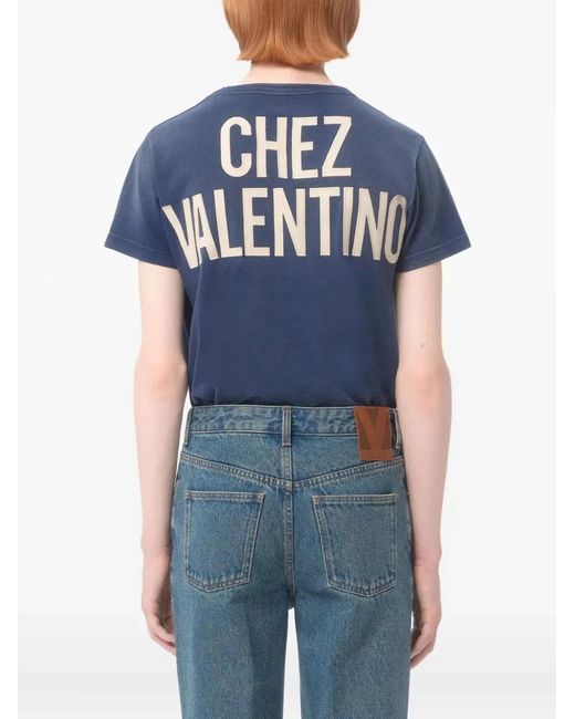 Valentino Blue Cotton T-Shirts for men