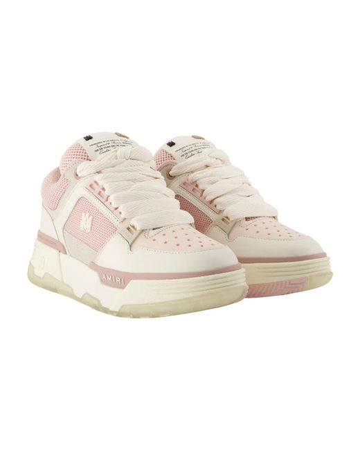 Amiri Pink Ma-1 Leather Mesh Sneakers
