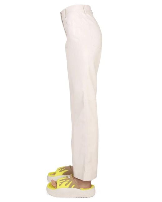 MSGM White High Waist Pants