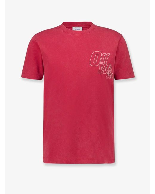 Off-White c/o Virgil Abloh Pink Off Cotton T-Shirt for men