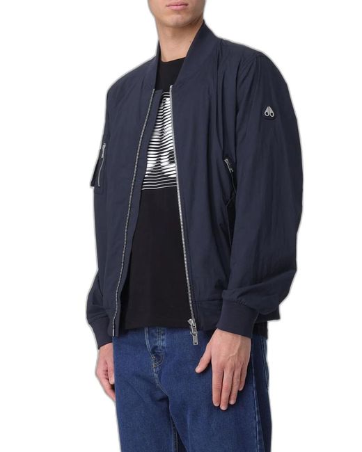 Moose Knuckles Blue Courville Bomber Crinkle for men