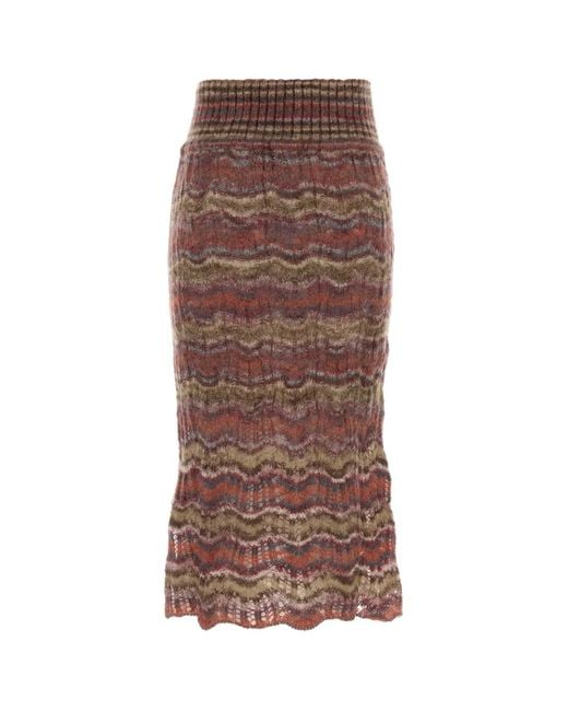Vivienne Westwood Brown Flora Mohair-Blend Skirt