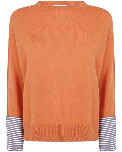 Whyci Orange Round Neck Sweater