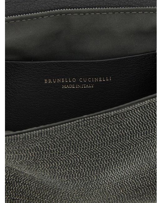 Brunello Cucinelli Gray 'Precious' Clutch