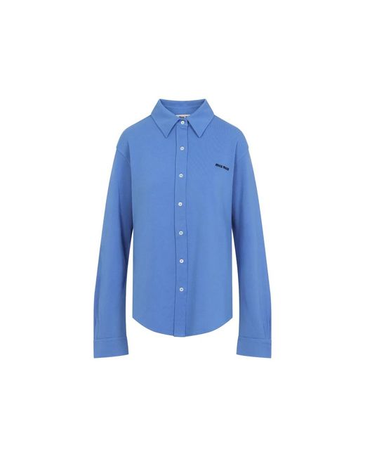 Miu Miu Blue Cerulean Piquet Shirt