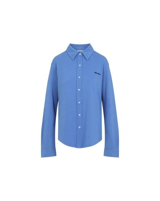 Miu Miu Blue Piquet Shirt