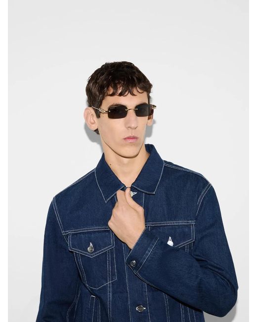 Gucci Gray Rectangular Frame Sunglasses